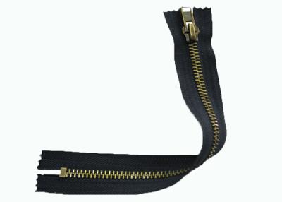 Antique Brass Steel Flame Resistant Zippers , Pants And Suits Closed Ended Metal Zips