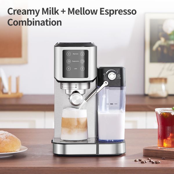 220-240V Espresso Maker With Milk Frother Professional Multifunctional