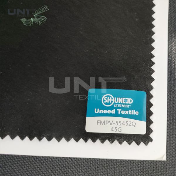 Polyester / Viscose Non-woven Double Side Fusible Interlining Fabric White Embroidery 45gsm Technics Item Facial