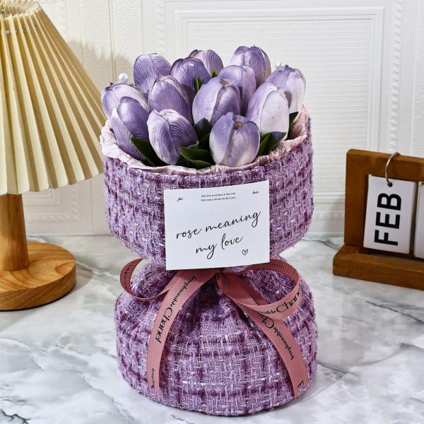 Tulip soap bouquet, small fragrance style, Qixi Festival, Valentine's Day, Teachers' Day gift for boyfriend and girlfriend, soap bouquet