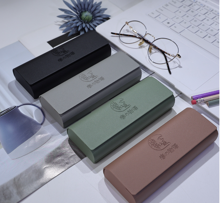 Velvet PU Leather Eyeglass Case Custom Logo Printing Eyeware Sunlass