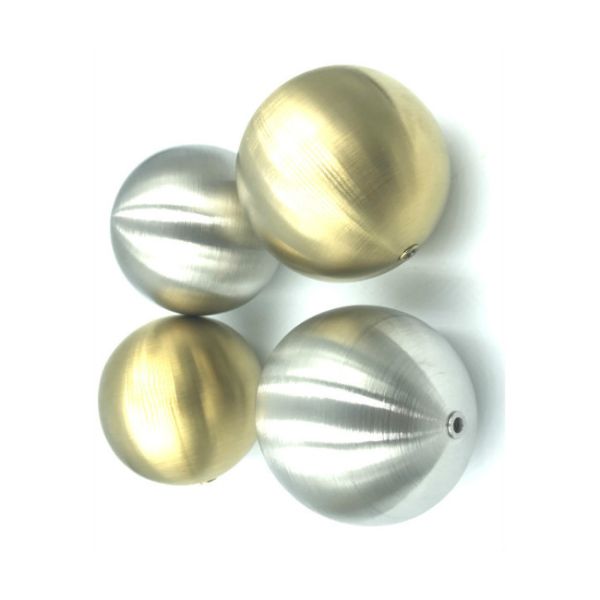 Brushed Hairline Hollow Metal Spheres Golden Polished Stainless Steel Hollow Ball With Nut