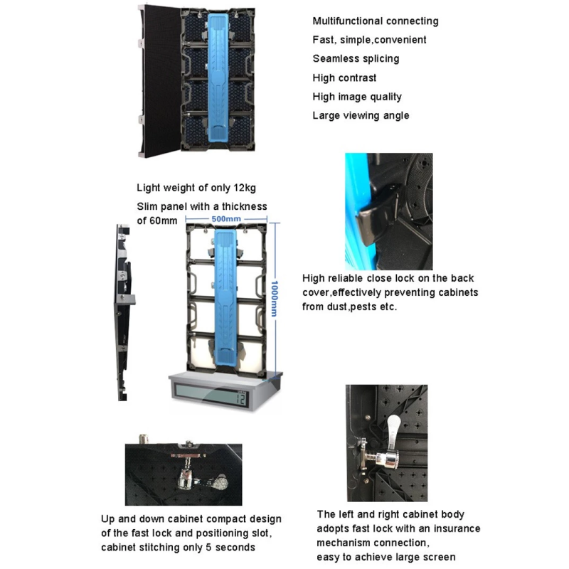 5*3m 500X1000mm P3.91 Outdoor Rental Led Screen SMD1921