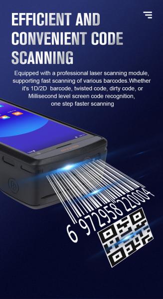 5.5 Touch Screen NFC Wifi 4G Android Smart PDA 58mm Thermal Label Printer Handheld POS Terminal