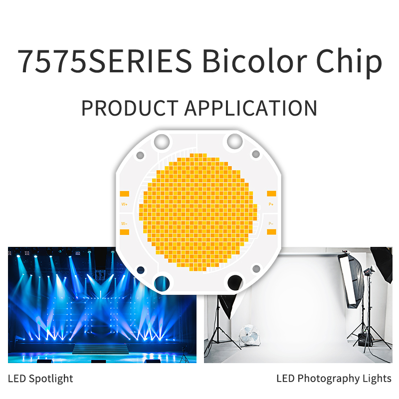 600w + 600w Двухцветный Cob Led Chip 7575 Снижаемый 2700-6500k 54v 60v Для фотографии