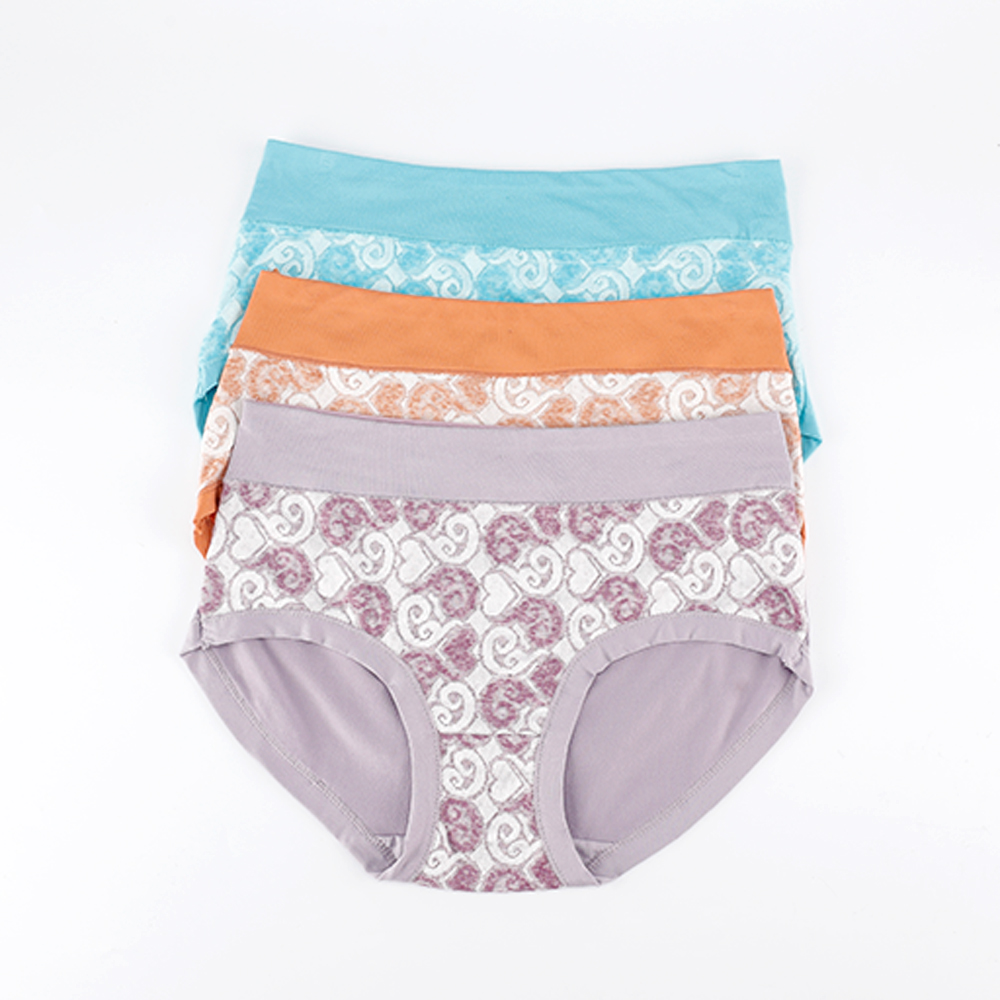 Wholesale High Quality Soft Comfy Women Brief Boxers Fashionable Jacquard Panties 2024 New Design Underpants for Lady