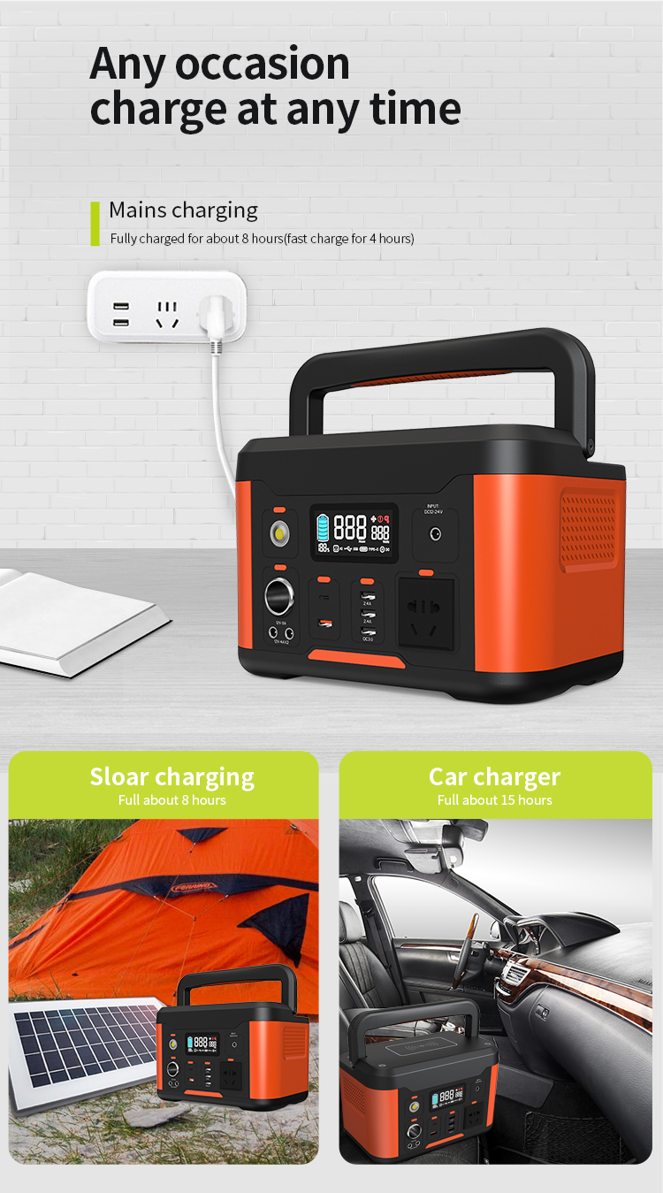 солнечная портативная батарея 508Wh Li-иона выхода dc ac электростанции 500w для на открытом воздухе
