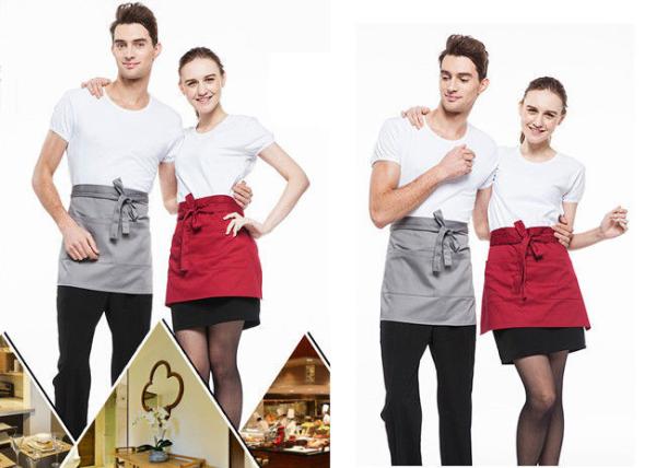 Waterproof Anti - Stain Short Red Apron Cotton And Polyester Fabrics Fashion Wild