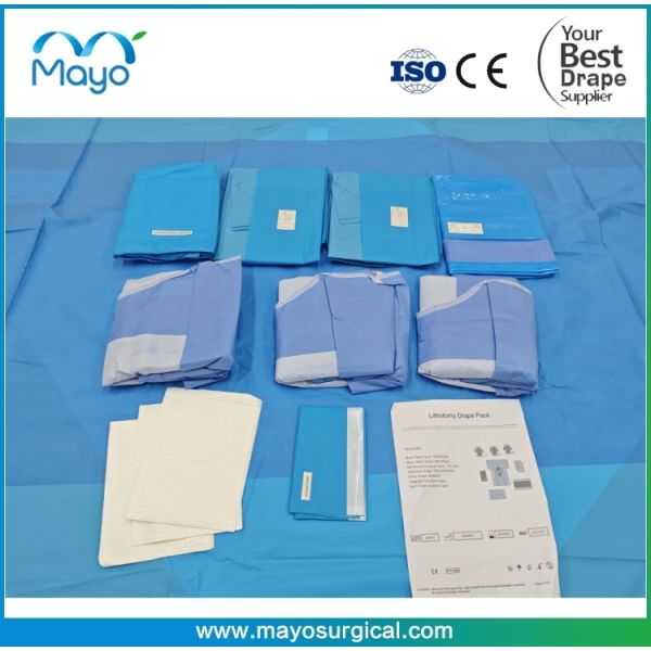 PP lamination PE Sterile Lithotomy Drape Pack with leggings