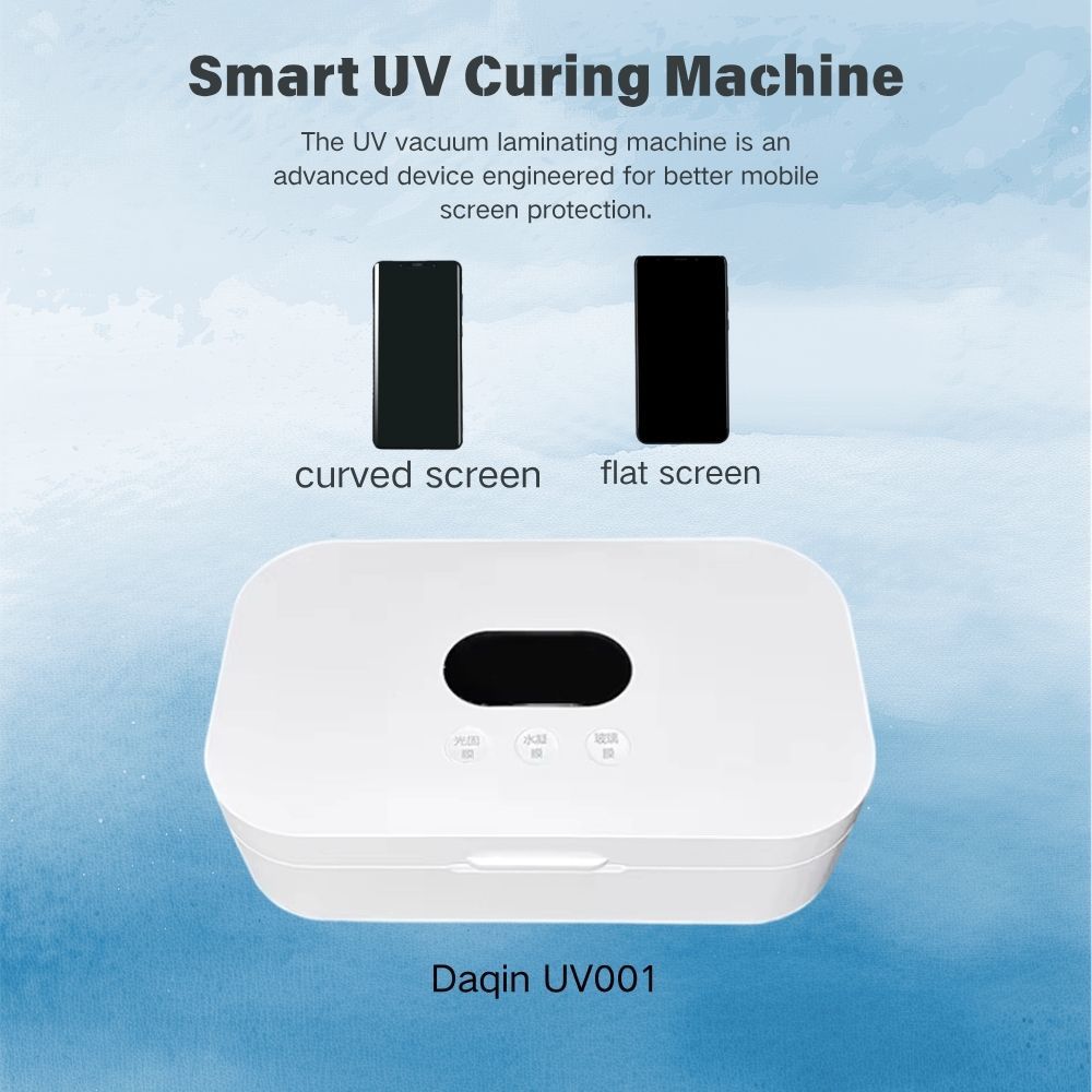 Mobile Phone Screen Protector UV Curing Machine Built-in Pre-vacuum 365-405nm LED Countdown Display One-touch Control