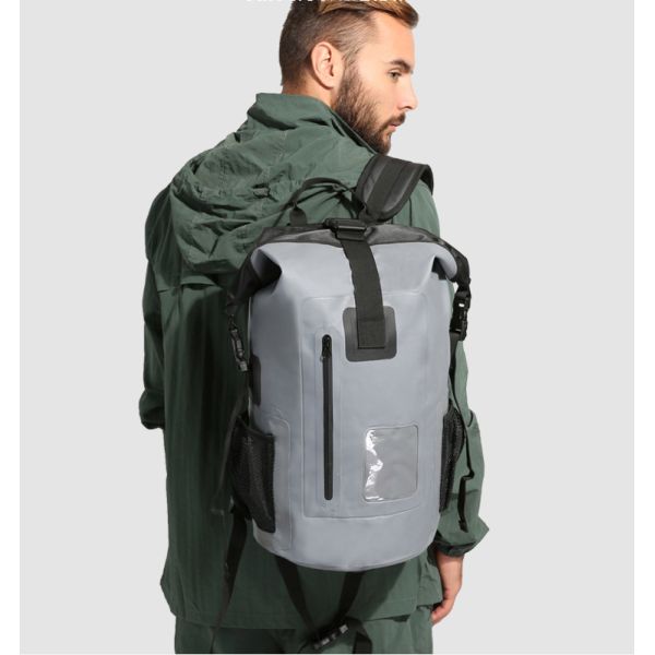 Adult Waterproof Roll Top Backpack For Boating , Waterproof Surf Backpack