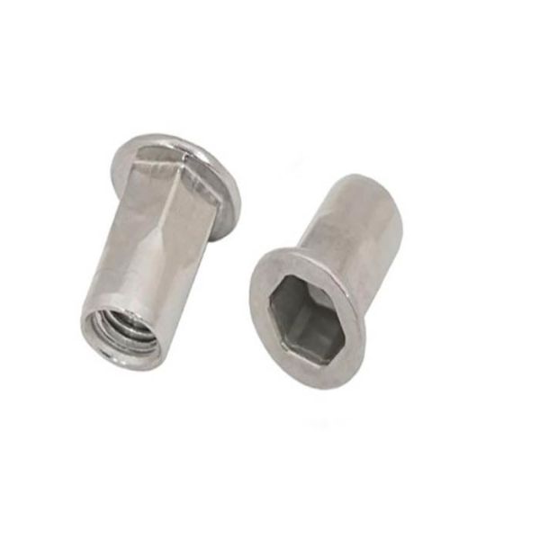 M8 Aluminum 6061 7075 White Anodized Alloy steel Semi Hex Hexagon Countersunk Round Head Rivet Nuts
