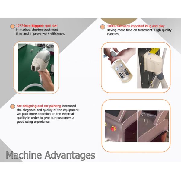 Professional Electrical Hair Removal Devices Alexandrite Wavelength 425mm×465mm×1100mm