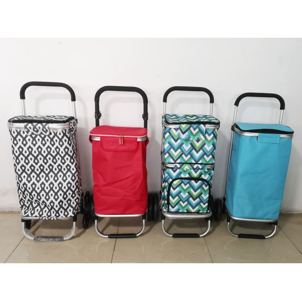 Laundry Utility Big Capacity Grocery Shopping Cart Lightweight Folding Waterproof Insulated Shopping Trolley