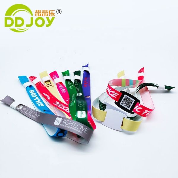 Access Control Custom Events Ticket Woven RFID Bracelet Fabric NFC Wristband