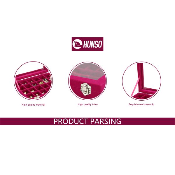 Custom Logo Jewelry Organizer Box Velvet Pendant Necklace Ring Earring