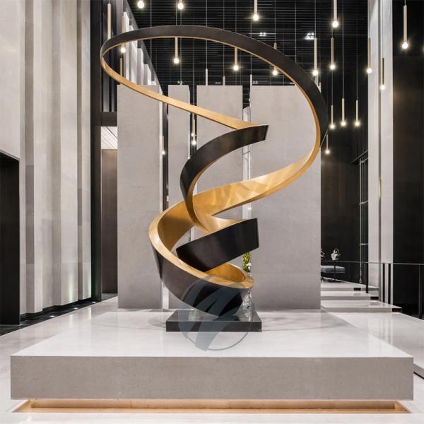 Red Lacquer Abstract Stainless Steel Sculpture Modern Art Statue For Office Hotel & Luxury Decor
