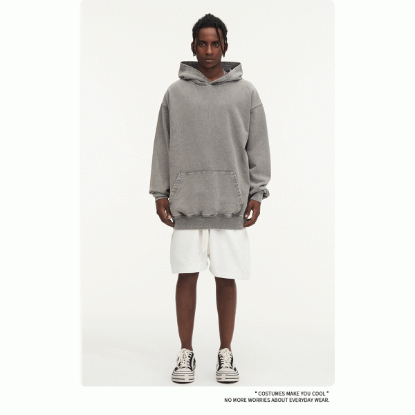 450G Men's Hoodies with Custom Logo Batik Design and Silk Print on Cotton Fabric