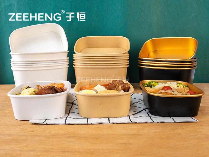 Premium Black Gold Foil Leakproof Food Grade Gold Paper Bowl with Matching PP PET Lid