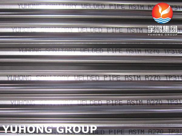 ASTM A270 TP316L, 1.4404, UNS S31603 Stainless Steel Sanitary Welded Pipe