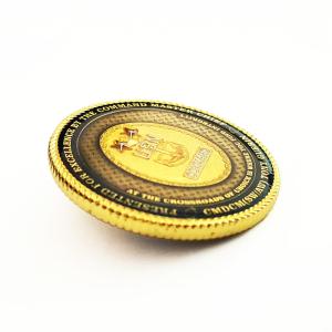 USN司令部 透明なエナメル色3Dとエポキシの円形金属コイン