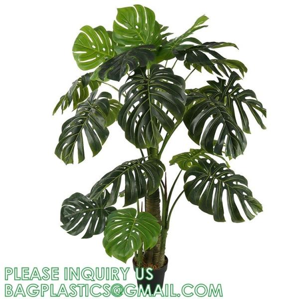 Artificial Monstera Deliciosa Plant, 5ft Potted Faux Tree with 15 Verdant Fake Leaves, Swiss Cheese Plant for Home
