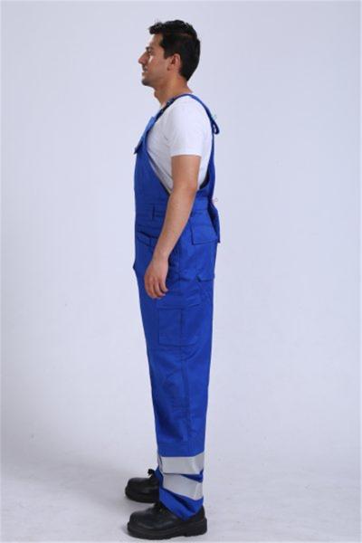 79% Cotton Blue Fr Coverall Bibs , 20% Polyester Chemical Protective Suit