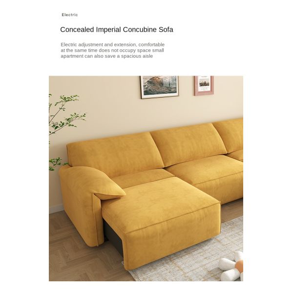 Modern Corner Accent Sofa Recliner Tufted Upholstered Fabric Power Recliner Sofa Bed Extendable Multifunctional Living Room