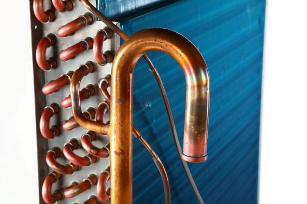 Customized Copper Evaporator Coil Heat Exchanger with 1.4~2.0mm Fin Space and 21*12.7mm Hole Pitch