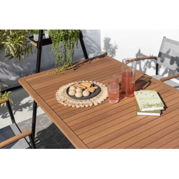 Metal Garden Set AJUNION Modern Design 4 Seat Outdoor Dining Set for Patio Furniture