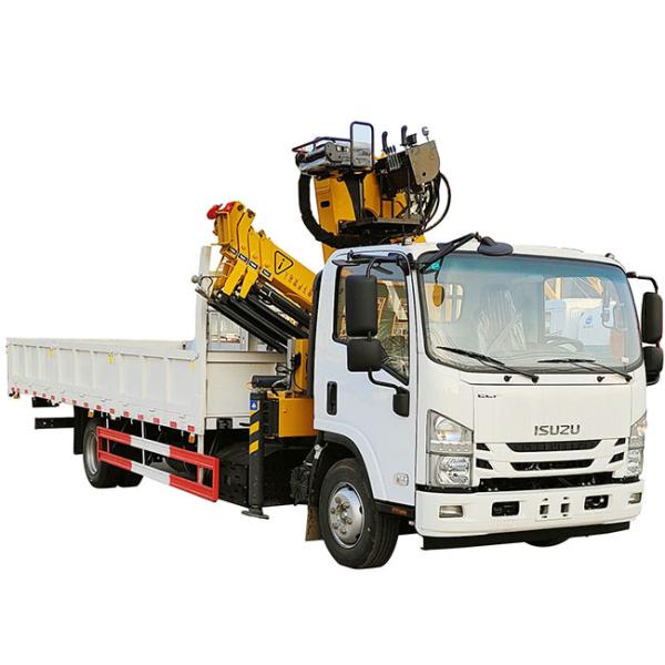Cheaper Price 190HP ELF ISUZU Truck Mounted With Crane Folding Boom 6.3 Tons Crane for Sales
