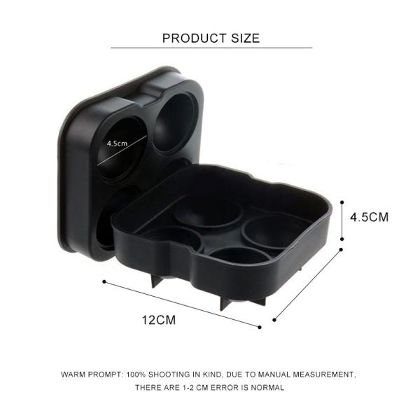 Molde sustentável do gelo do silicone do produto comestível com capacidade da bola de 4x4.5cm