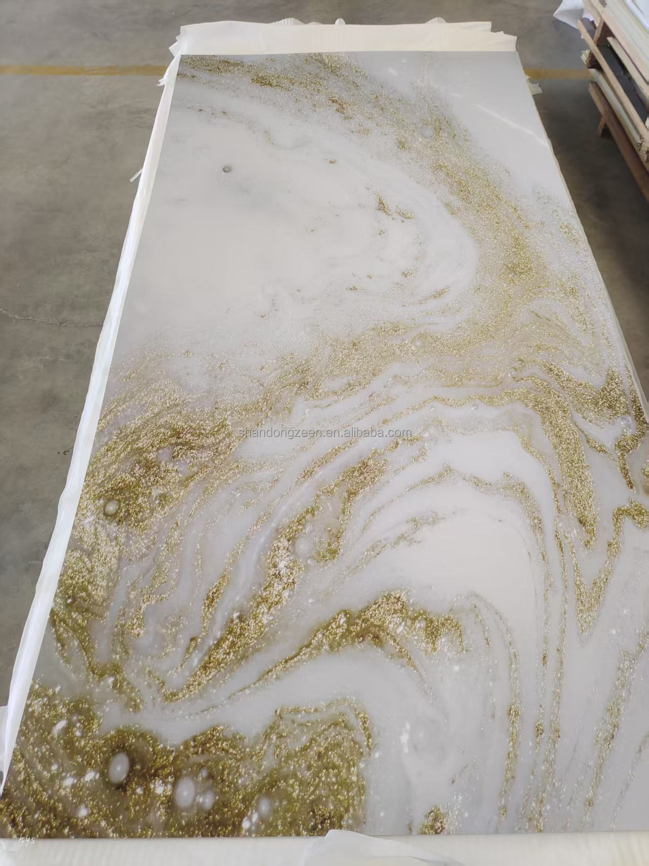High Gloss Waterproof Scratch Resistant UV Marble Sheets For Kitchens Bathrooms