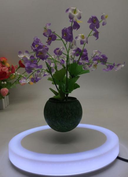 led light magnetic levitation floating air bonsai plant pot tree gift