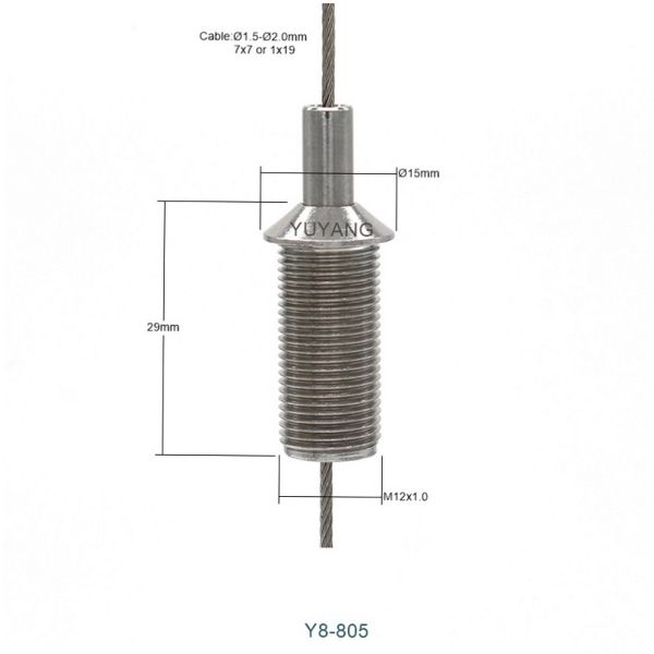 M12 Metal Hanging Wire System 15mm Diameter Corrosion Proof For 2mm Hanging Wire
