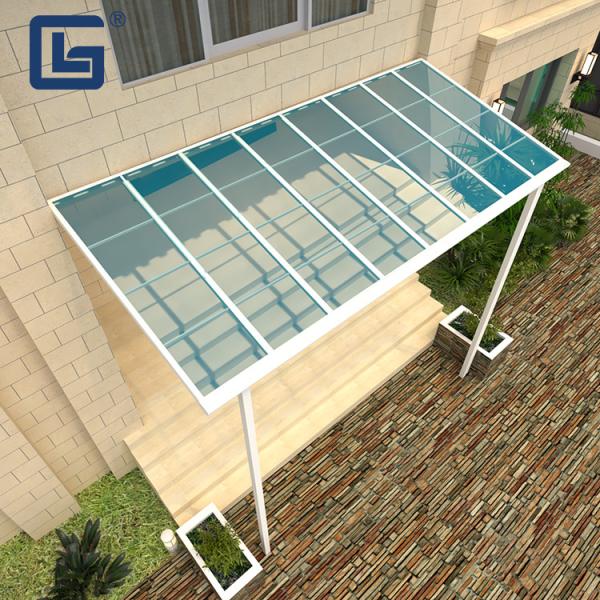 Powder Coated Aluminum Patio Pergola Wall Mounted Grey With 800mm Roof