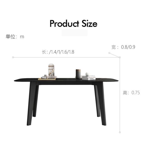 Nordic Minimalist Wood Dining Table Light Luxury Modern For 6 People