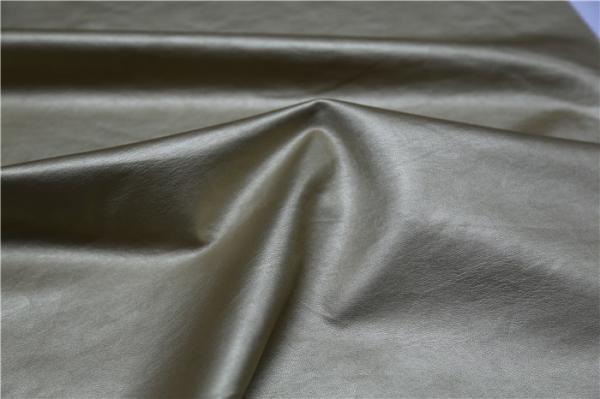 Light Pearl Gold Pu Synthetic Leather 0.35mm Thickness Abrasion Resistant