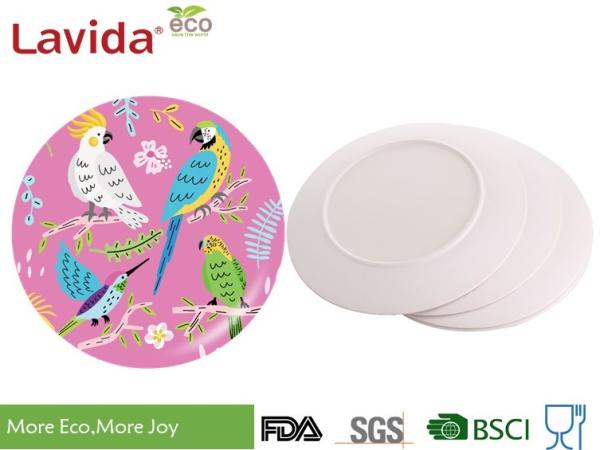 Break Resistance Bamboo Fiber Dinnerware , Anti - Slip Bamboo Fiber Dishes Reusable