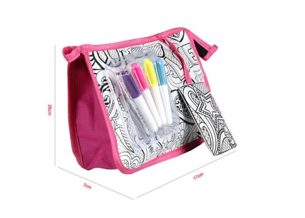 Kids Fabric DIY Painting Pirate Backpack , Washable DIY Drawing School Bag