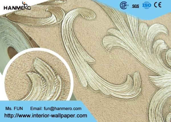 Modern 0.53*10m Living Room Embossed Blue Non-woven Wallpaper