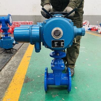 DN200 Electric Gate Valve PN16 Cast Iron Valve Flange End Connection