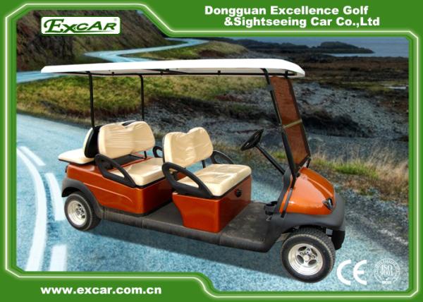 Brown Red 6 Seater Electric Golf Buggy ADC 48V Battery Powered