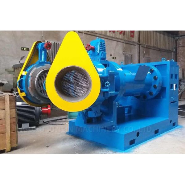 Hydraulic Double Head Rubber Strainer Machine / Butyl Reclaimed Rubber Sheeting Machine