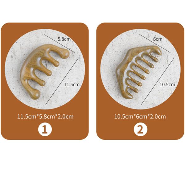 Wooden Wide Teeth Comb Head Meridian Massage Instrument for Anti Static Hairdressing