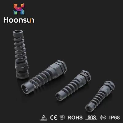 Strain Relief Spiral Type Nylon Cable Gland Waterproof IP68 Protection