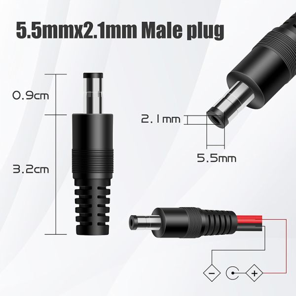 12v DC 5,5 mm x 2,1 mm Cable de prise de banane de 4 mm