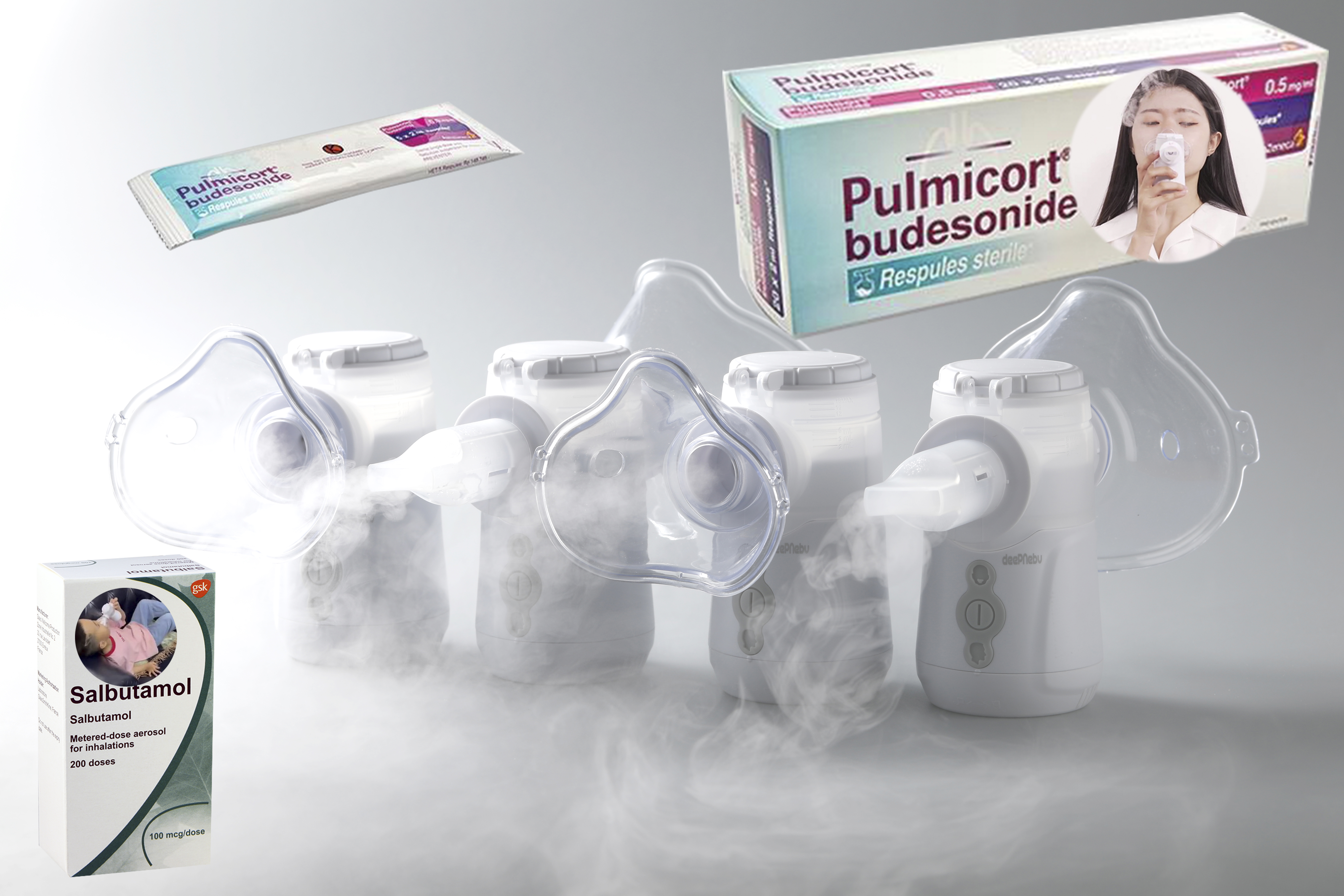 Nebulizer IP45 ингалятора двойного канала медицинский портативный с мундштуком маски