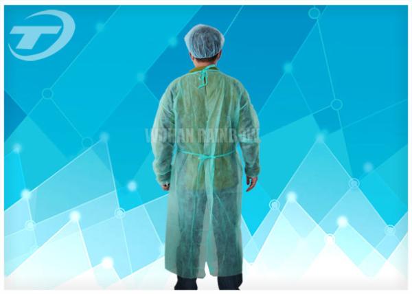 Descartáveis respiráveis do laboratório médico esfregam ternos tecidos não com o punho feito malha colar da camisa