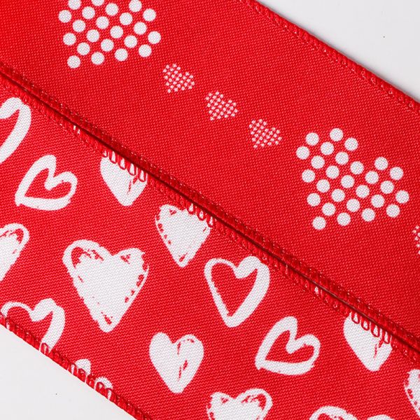 Christmas Decoration 63MM Wired Burlap Ribbon with Sweet Bear Print Wired Ribbon